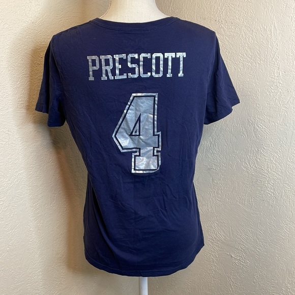 NFL Tops - Cowboys Her Style Blue Prescott #4 T-shirt